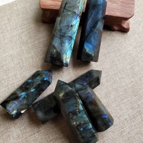 Natural Moonlight Labradorite Hexagonal Crystal - Image 2