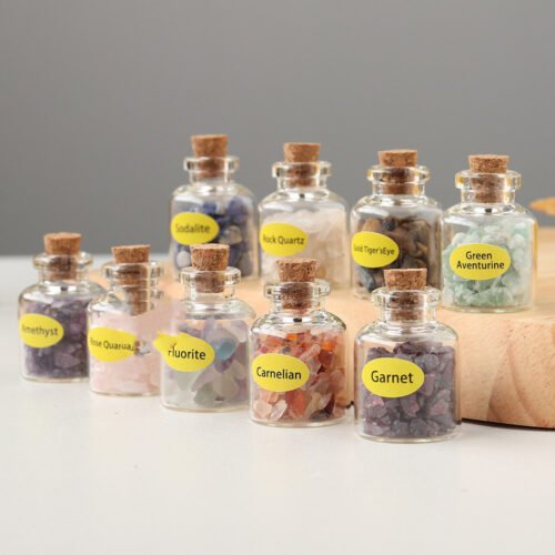 Natural Raw Crystals Glass Bottle - Image 1