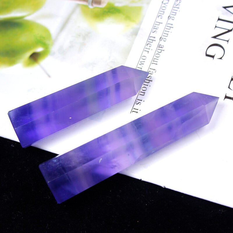 Natural Crystal Blue Purple Fluorite Hexagonal - Image 3