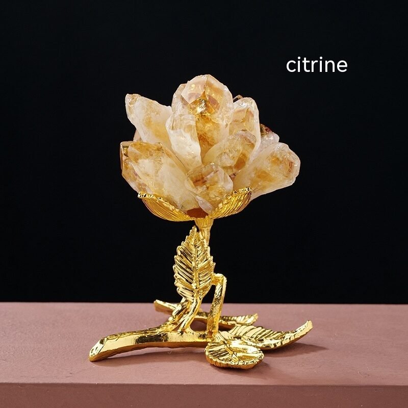 Natural Crystal Cluster Ornaments Flower Tree - Image 3