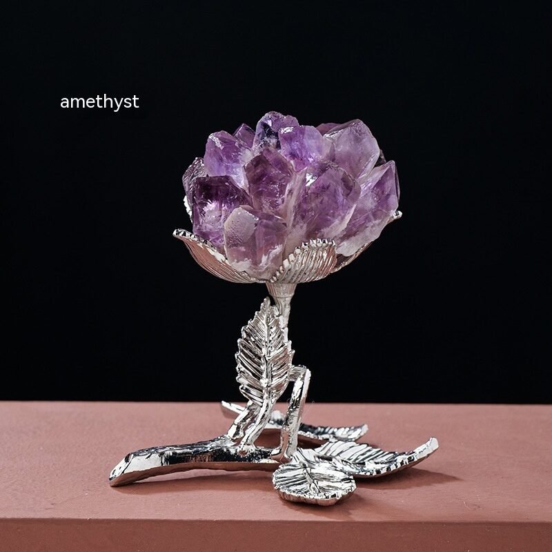 Natural Crystal Cluster Ornaments Flower Tree - Image 2