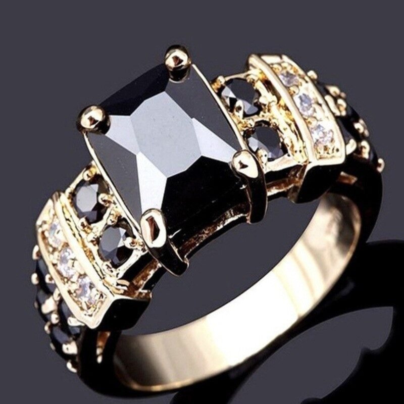 Rectangular Obsidian Ring