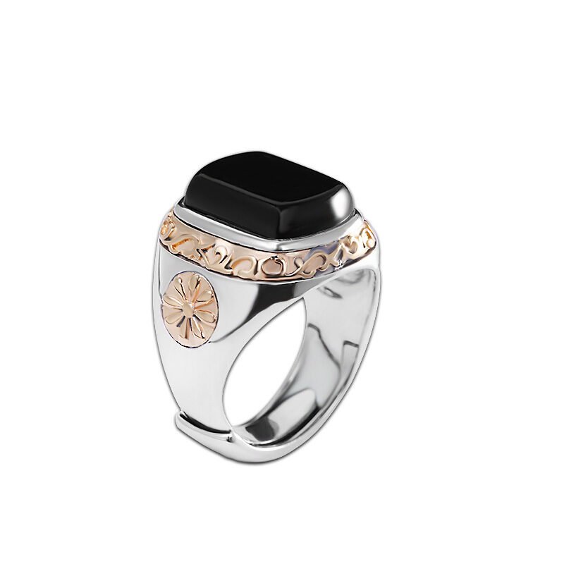 Personalized Men's Black Onyx Ring - Image 4