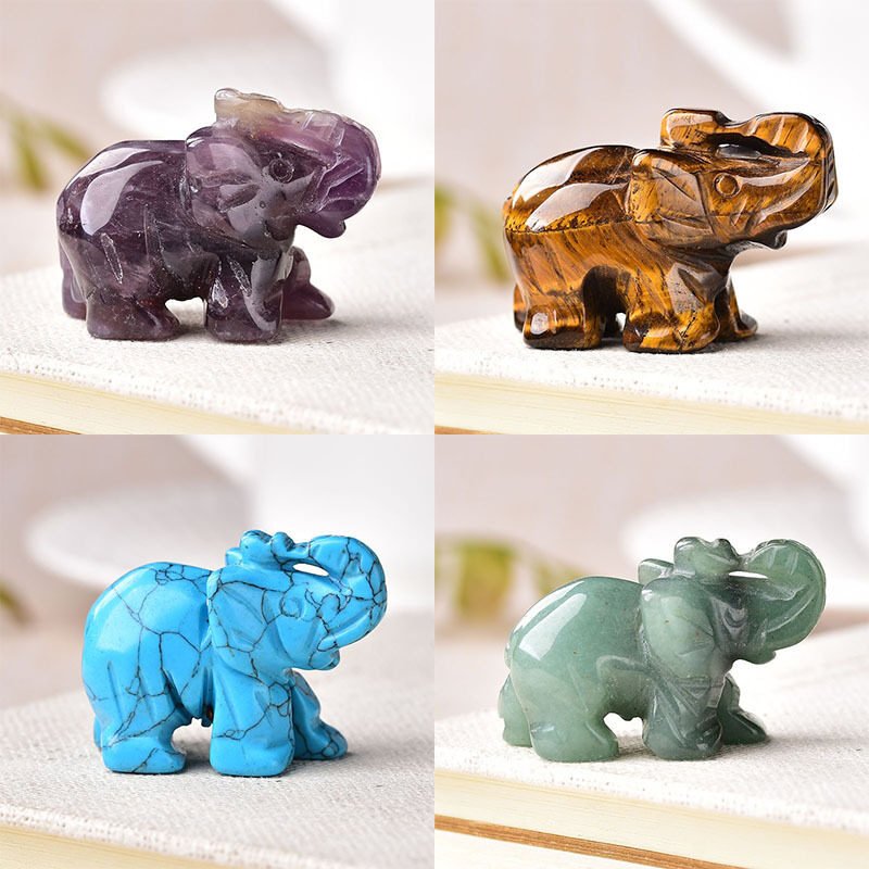 Crystal Carved Elephant Ornament - Image 4