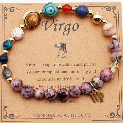 12 Constellation Bracelet Natural Hemp Stone - Image 5