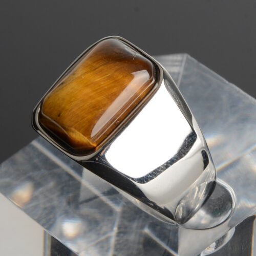 Tiger Eye Stone Ring Stainless Steel - Image 4