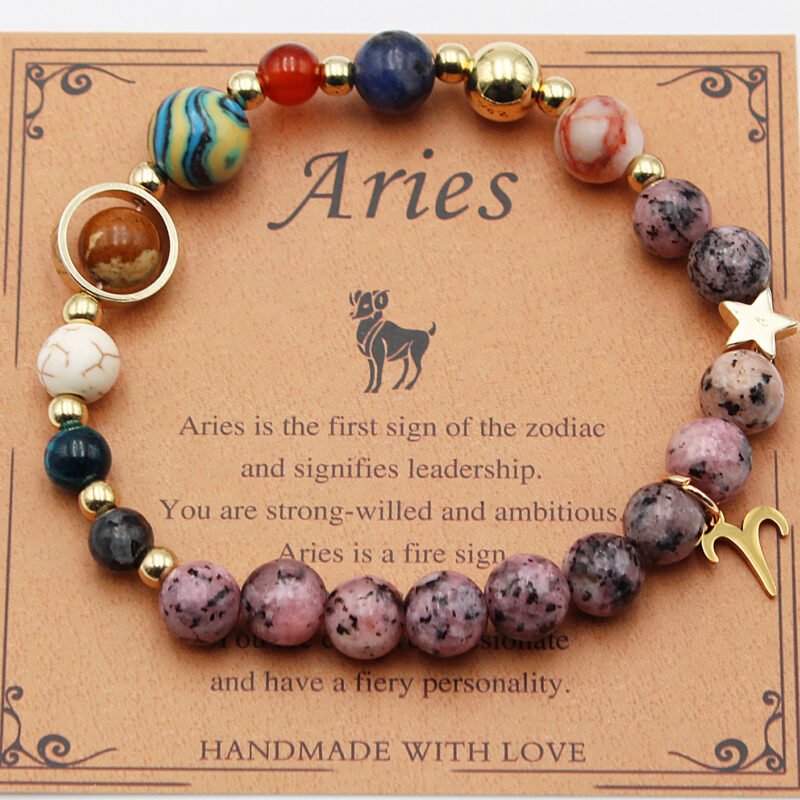 12 Constellation Bracelet Natural Hemp Stone