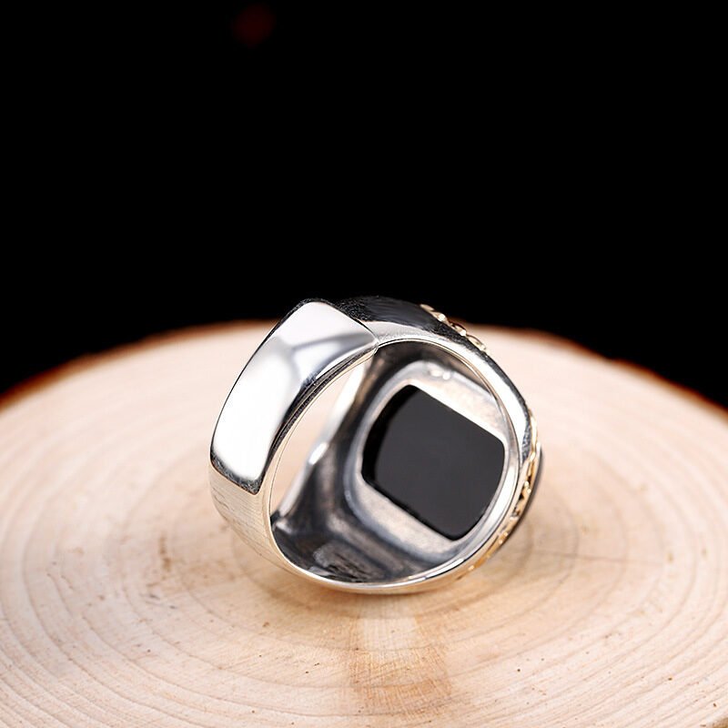 Personalized Men's Black Onyx Ring - Image 3