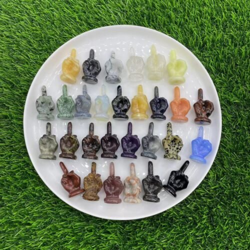 Natural Crystal Carved Middle Finger - Image 1