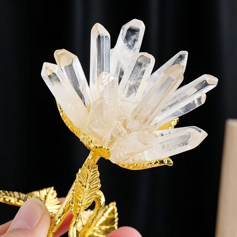 Natural Crystal Cluster Ornaments Flower Tree - Image 9